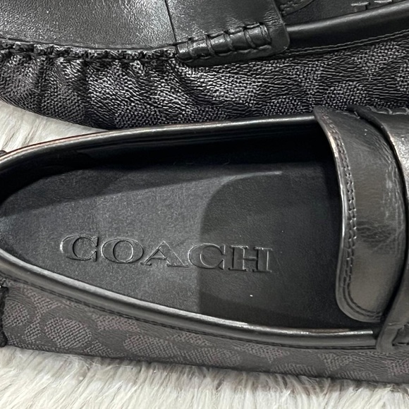 COACH Men’s C Coin Leather Driver Loafer, Black. New - Picture 4 of 8